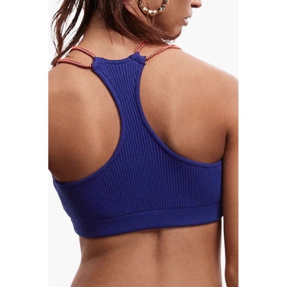 IVY PARK X adidas Ribbed Knit Legacy Indigo Sports Bra Top | Size Large - Picture 3 of 8